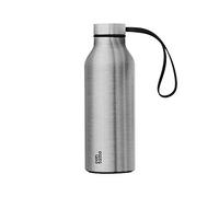 con-tatto Bottle Bottiglia termica con 3 Pareti in Acciaio e Rame - Bevande fredde per 25 ore e calde per 15 ore - Fascia e Tappo Sport Lid inclusi! (Steel)