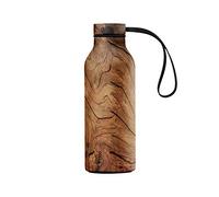 con-tatto Bottle Bottiglia termica con 3 Pareti in Acciaio e Rame - Bevande fredde per 25 ore e calde per 15 ore - Fascia e Tappo Sport Lid inclusi! (Walnut)