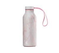 con-tatto Bottle Bottiglia termica con 3 Pareti in Acciaio e Rame - Bevande fredde per 25 ore e calde per 15 ore - Fascia e Tappo Sport Lid inclusi! (Pink Marble)