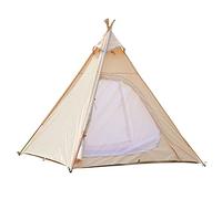con tenda parasole for 3 4 persone, familiare, da campeggio all'aperto in cotone, yurta for alpinismo, escursionismo(Beige,Oxford Cloth)
