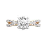 con tutto il mio cuore anello solitario padma in argento sterling 925 | placcato oro | con moissanite, anelli di lusso fatti a mano di forma rotonda per donna | LKJR_0640