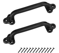 con viti, finitura opaca, 22 x 7 x 5,3 cm, maniglia in metallo nero per porte scorrevoli e armadietti, due maniglie antiche per porte da fienile