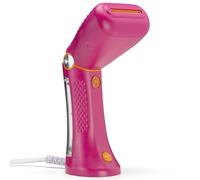 Conair GSC24PKE Stiratore verticale da viaggio con vapore potente, multi-voltaggio, testina regolabile, vapore 20g/min, serbatoio 80ml, appendino da viaggio pieghevole incluso, cavo da 2.4m, fucsia