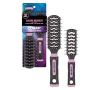 Conair Salon Results Vent - Set di spazzole districanti per capelli - adatta per uomini e donne - caratteristiche Travel + Full-size - Rosa/Nero