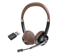 Conambo Cuffie con microfono, senza fili Bluetooth con microfono con audio stereo HD per laptop/PC/Mac, auricolare Bluetooth 5.0 con dongle USB-A con cancellazione del rumore DSP