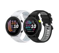 CONAPIKA Confezione da 2 cinturini compatibili con Garmin Forerunner 70/Forerunner 170/Forerunner 170 Music, cinturini sportivi di ricambio regolabili in morbido silicone, nero e bianco