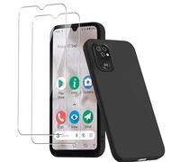 CONAPIKA Custodia per Doro 8100/Doro 8100 Plus con 2 pellicole proteggi schermo in vetro temperato, morbida al tatto, flessibile, in TPU ultra sottile, antiurto, antigraffio, robusta custodia