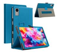 CONAPIKA Custodia per tablet TECLAST M50T da 10,1 pollici con supporto pieghevole, ultra sottile, in pelle PU, custodia magnetica, con portapenne e cinturino da polso, blu pavone