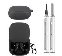 CONAPIKA Custodia protettiva in silicone per Anker Soundcore Liberty Buds con penna per la pulizia, ultra sottile, morbida, flessibile, antiurto, sottile, lavabile, anti-perdita, con moschettone