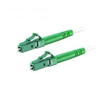 CONBIC® Cavo patch LWL Simplex LC/APC 8° a LC/APC 8°, colore bianco, OS2, 9/125μm, LSZH, fibra ottica FTTH, G.657.A2 (2 m) + adattatore LCA FREE