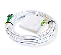 CONBIC® FTTH KIT - Cavo a fibre ottiche preconfezionato con scatola di giunzione, LC/APC 8°, bianco, OS2 cavo patch, 4,0mm di diametro, 9/125μm, LSZH, fibra ottica FTTH, G.657.A2. (40m)
