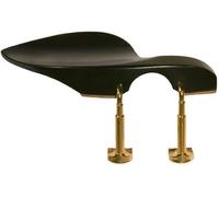 Conboxus Guarneri - Mentoniera per violino 4/4, in ebano, con staffa standard a vite, pezzo di ricambio per violinista, design per comfort e stabilità (ebano nero)
