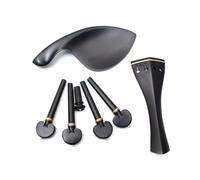 Conboxus Kit di parti e accessori per viola in ebano set completo di anello in ottone affidabile cordiera mentoniera pioli accordatura puntale