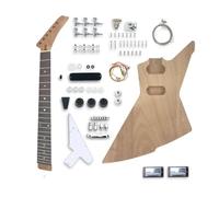 Conboxus Kit fai da te per chitarra elettrica X-Style con corpo e manico in mogano, 22 tasti 628 mm, kit completo di accessori per chitarra per liutai principianti