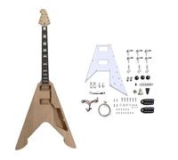 Conboxus Kit per chitarra elettrica fai da te con corpo e manico in mogano, 22 tasti da 628 mm, kit per chitarra elettrica a 6 corde, set completo di accessori per chitarra, regalo per liutai