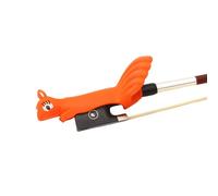 Conboxus Supporto per archetto per violino/viola, supporto per violino per principianti, accessorio per insegnamento, morbido, protegge le dita, carino a forma di scoiattolo, colori vivaci (rosso)