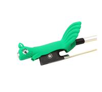 Conboxus Supporto per archetto per violino/viola, supporto per violino per principianti, accessorio per insegnamento, morbido, protegge le dita, carino a forma di scoiattolo, colori vivaci (verde)