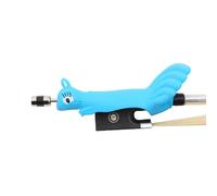 Conboxus Supporto per archetto per violino/viola, supporto per violino per principianti, accessorio per insegnamento, morbido, protegge le dita, carino a forma di scoiattolo, colori vivaci (blu)