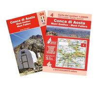 Conca di Aosta, Mont Emilius, Mont Fallere carta dei sentieri 1:25.000. Con guida Trekking Week-end. Ediz. italiana, inglese e francese