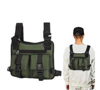 Concealed Carry Vest, Lightweight Adjustable Running Backpack, Hydration Chest Bag, Travel, Cycling, Fitness, Work, Training, Camping, Commuting, Riding, 25cm Blue Black Green Gray