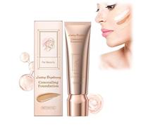 Concealer Liquid Foundation,Lightweight Water-Based Tinted Serum with Foundation-Like Coverage,Cover Under-Eye Circles,Blemishes & Skin Discoloration - 1 fl. oz.(Wheat, 1)