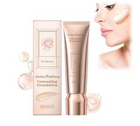 Concealer Liquid Foundation,Lightweight Water-Based Tinted Serum with Foundation-Like Coverage,Cover Under-Eye Circles,Blemishes & Skin Discoloration - 1 fl. oz.(Ivory, 1)