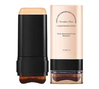 Concealer Stick - Matte Foundation Stick | Smooth Cream Concealer with Built-In Brush, Hydrating Makeup Tool with Blendable Formula, Contour for Face, Eye, and Highlight, Long-Lasting Coverage