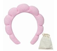 Concediti un tocco personale con la nostra fascia per capelli da spa, antiscivolo, perfetta per lavare il viso, rimozione del trucco, fascia con bolle per ragazze dolci (rosa)