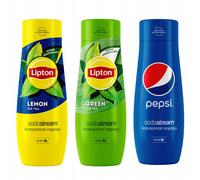 Concentrati Lipton Limone+Verde+Pepsi SodaStream, confezione da 3