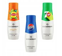 Concentrati Sodastream Lipton Ice Tea Pesca + Pepsi + 7up, confezione da 3