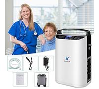 Concentratore di ossigeno portatile 1-5 l per auto/viaggio con batteria e borsa, ossigenatore 90% ± 3% con kit completo di accessori