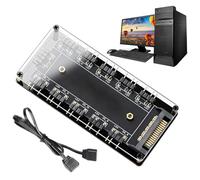 Concentratore di ventola per alloggiamento del PC: hub splitter LED ARGB 10 in 1, controller di luce per scrivania da gioco, compatibile con scheda madre, per espansione della ventola di