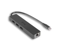 Concentratore USB-C - I-TEC - SLIM HUB - 3 Porte USB 3.0 - Gigabit Ethernet - Cavo USB-C 3.1 integrato