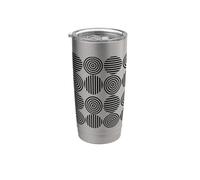 Concentrici Cerchi Strisce Bianco Nero Bauhaus Forme Mania Bicchiere termico in acciaio inox doppia parete