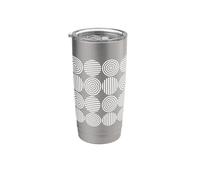 Concentrici Cerchi Strisce Nero Bianco Bauhaus Forme Mania Bicchiere termico in acciaio inox doppia parete