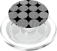 Concentrici Cerchi Strisce Nero Bianco Bauhaus Forme Mania PopSockets PopGrip per MagSafe