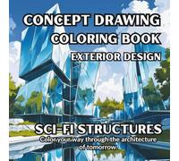 Concept Drawing Coloring Book - Exterior Views - Sci-Fi Structures:: Exterior Views of Futuristic Buildings - A Sci-Fi Coloring Experience for Adults