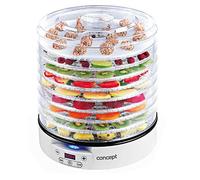 Concept Elettrodomestici SO2020 Essiccatore per Frutta, 2 Piatti, 9 Scomparti, 240 V, 500 W, 46 dB, Bianco
