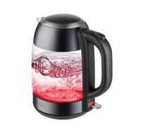 CONCEPT Hausgeräte RK4082 - Bollitore in vetro con filtro anticalcare rimovibile, 1,7 l, 2200 W, in acciaio inox scuro e vetro