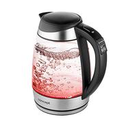 CONCEPT Hausgeräte RK4120 - Bollitore RK4130 con filtro, capacità 1,7 litri, temperatura regolabile, design esclusivo, vetro/acciaio INOX/nero