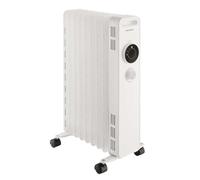 CONCEPT Hausgeräte RO3309 - Radiatore a olio, 3 livelli di riscaldamento, 9 scanalature, protezione da surriscaldamento, antigelo, 2000 W, colore: Bianco
