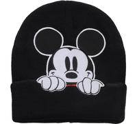 Concept One - Berretto con Polsino Ricamato a Forma di Topolino, Colore: Nero, Taglia Unica