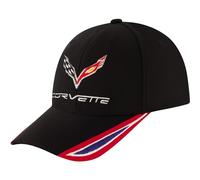 Concept One Cappellino da Baseball Chevrolet Corvette Logo Flex Fit Cappello da Baseball con Visiera Curva, Nero, Taglia Unica, Nero, Taglia Unica