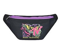 Concept One MTV Logo Fanny Pack, Waist Crossbody for Men And Women, Belt Bag, Accessori da Viaggio-Marsupietto portasoldi Unisex-Adulto, Nero, Small