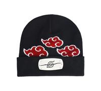 Concept One Naruto Beanie Hat, Akatsuki Cloud Winter Knit cap con Polsino, Nero, Taglia Unica