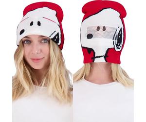 Concept One Peanuts Snoopy Berretto Invernale con Risvolto, in Maglia, Taglia Unica, Colore: Rosso, Rosso, Taglia Unica