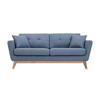 CONCEPT USINE Divano scandinavo Höga | Blu pastello | 3 posti + 2 cuscini | Divano moderno design dritto in tessuto con braccioli | Cuscini supplementari, schienale, seduta sfoderabile, larghezza 190