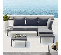 Concept USINE Lolea - Salotto da Giardino in Alluminio e Acciaio, Colore: Grigio Scuro