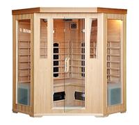 Concept-Usine | Sauna Intera in Legno per 3 o 4 Persone | Riduce lo Stress e Rilassa i Muscoli con la sua Cromoterapia a Infrarossi | Senza Vapore: Calore Secco + Economico | 18 a 60 °C