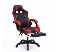 CONCEPT USINE Sedia da ufficio Gaming Ergonomica ALTAIR Nero/Rosso | Schienale reclinabile 135° | Poggiapiedi pieghevole | Altezza regolabile | Cuscini Lombari e Testa | Seduta Comfort ad alta densità